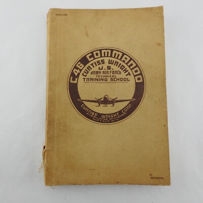Vintage Military C-46 Commando Training Book Illustrated Plane Retired