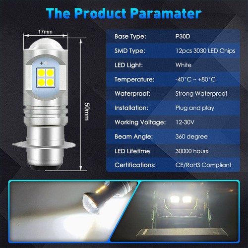 2X LED Bulbs for KUBOTA TRACTOR Headlight L175 L1500 L225 L345 L305 L345 L2000 - Picture 2 of 12