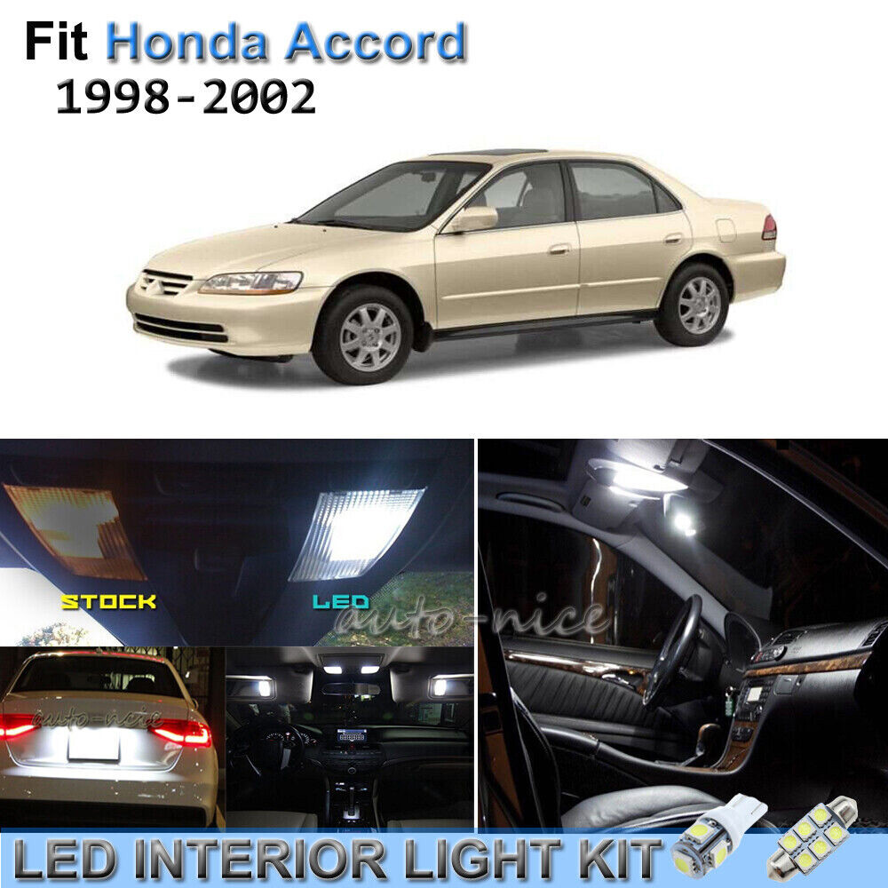 11pcs Bright White Interior LED Lights Package Kit For 1998-2001 Honda  Accord