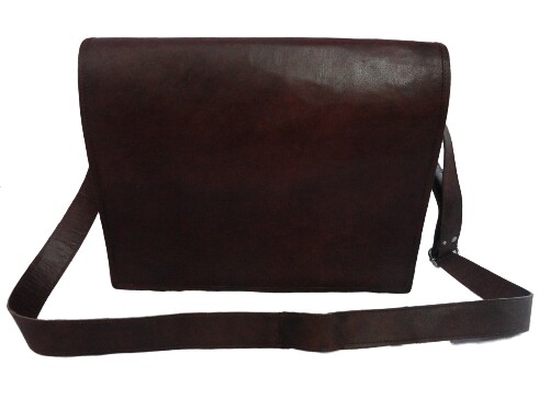 15 In Vintage Leather Office Messenger Bag Laptop Satchel School Shoulder Bags