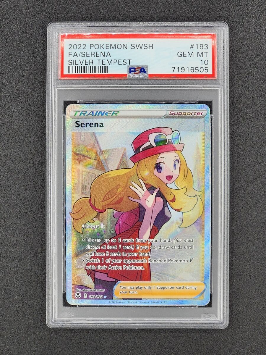 PSA 10 2022 Pokemon Serena Full Art Silver Tempest 193/195 PSA 10 2022 Pokemon Serena Full Art Silver Tempest 193/195