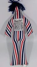 Dammit Doll Plush Red White and Blue Stripes Stress Relief Blue Hair