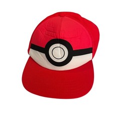 Pokemon Poke Ball Hat Youth One Size Red White Adjustable Nintendo