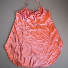 Vintage Sleep Solutions Night Gown Pink Liquid and Lace Satin Slip Dress Medium