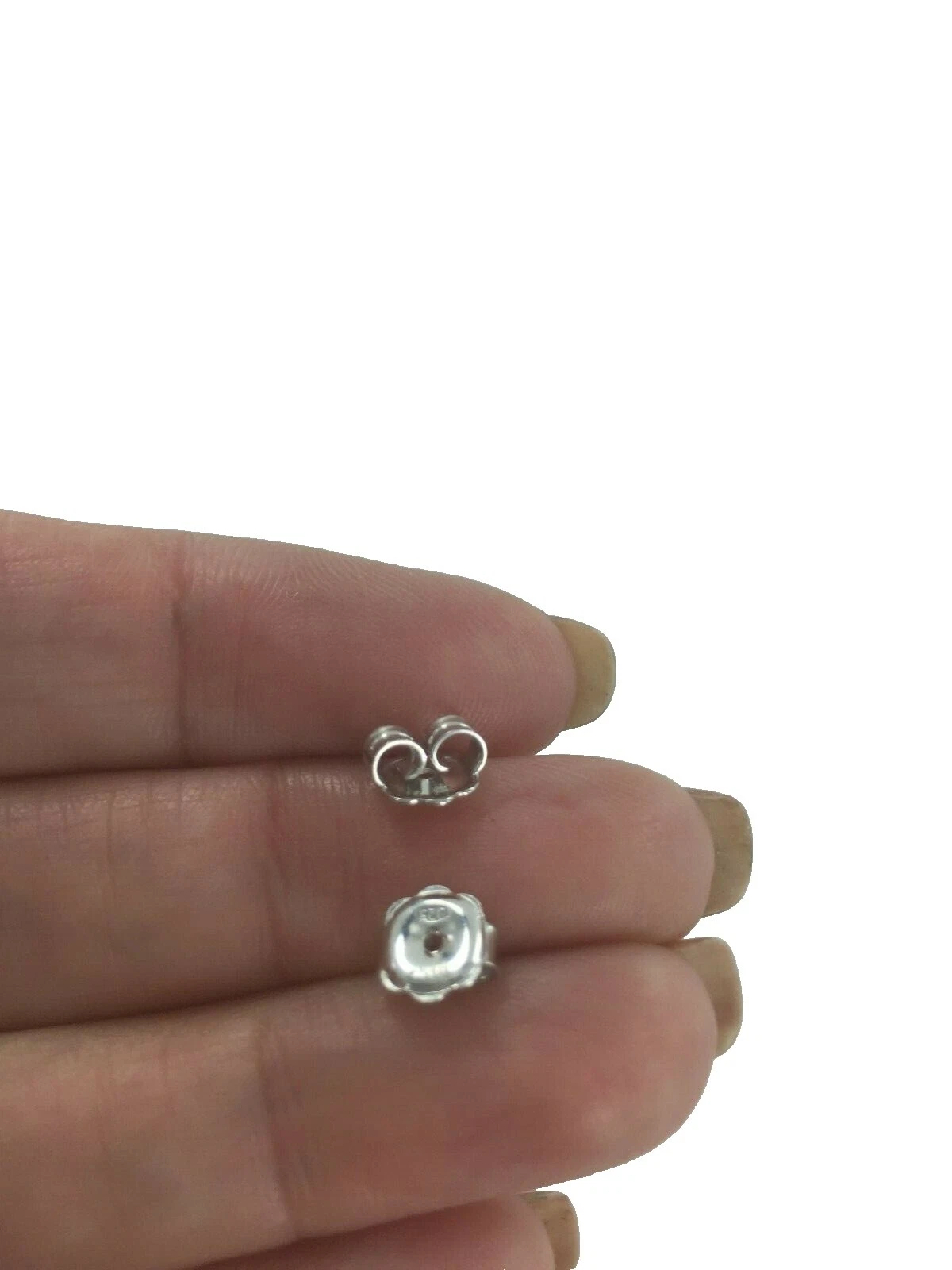 White Sterling Silver Earring Back (Friction) Earring Findings