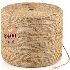 XSEINO 2400 Feet Natural Jute Twine Strong Garden Twine Rope for Arts 2400 FT