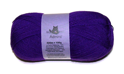 100g ball Schoppel ADMIRAL Superwash Wool/Nylon Sock Fingering yarn #3693 PURPLE