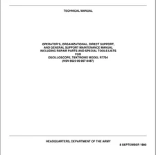 320 page Tektronix R7704 Oscilloscope Operator Maintenance Parts Manual on CD