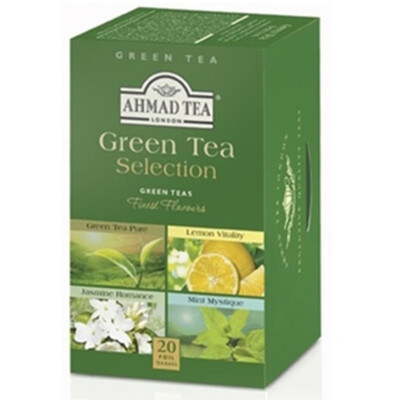 Ahmad Green Tea Selection 4 Teesorten 20 Folien Teebeutel Grüntee Set London