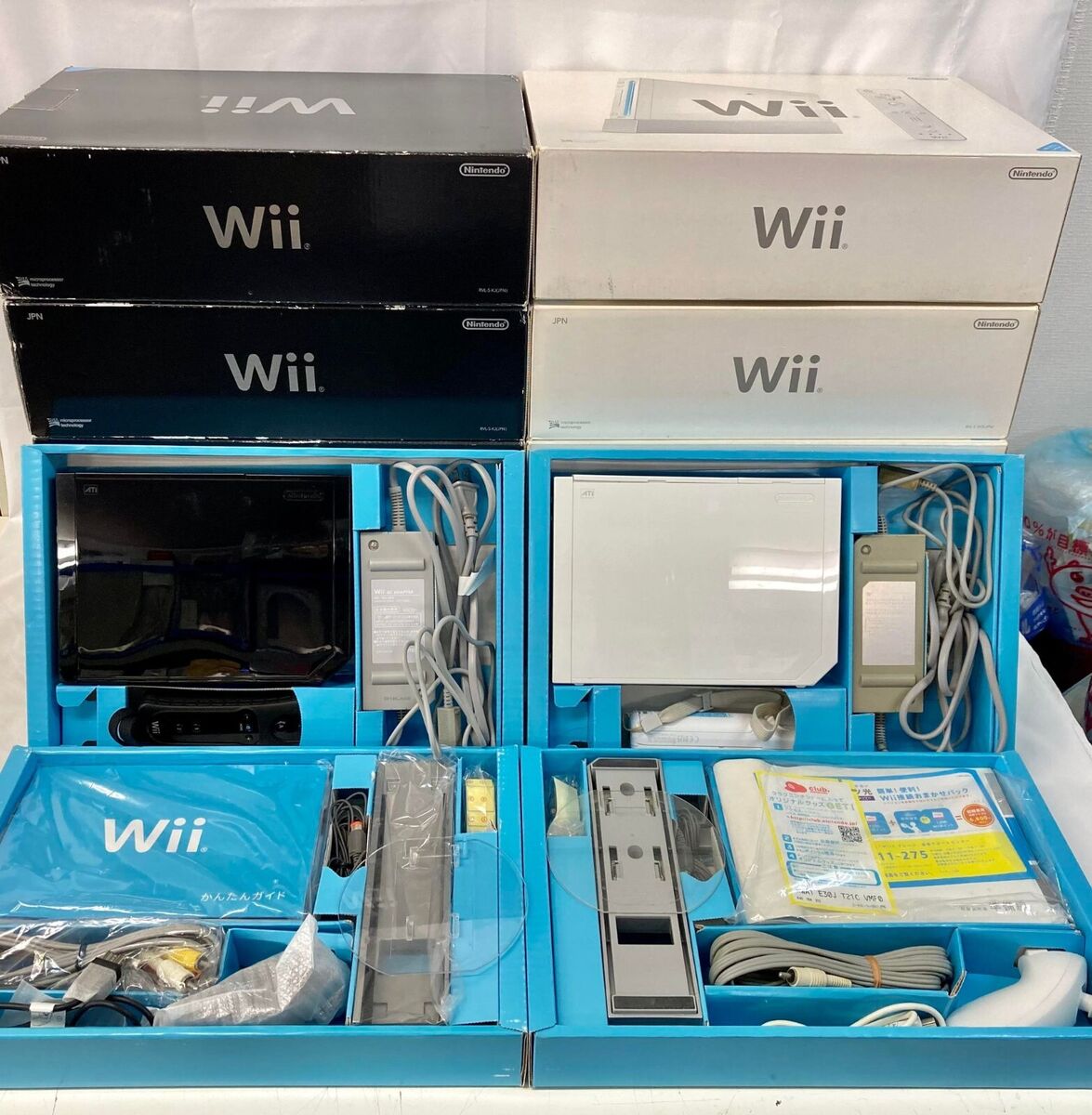 Nintendo Wii Shiro - Kuro RVL-S-WD Game Console Full Accessories Japanese  F/S