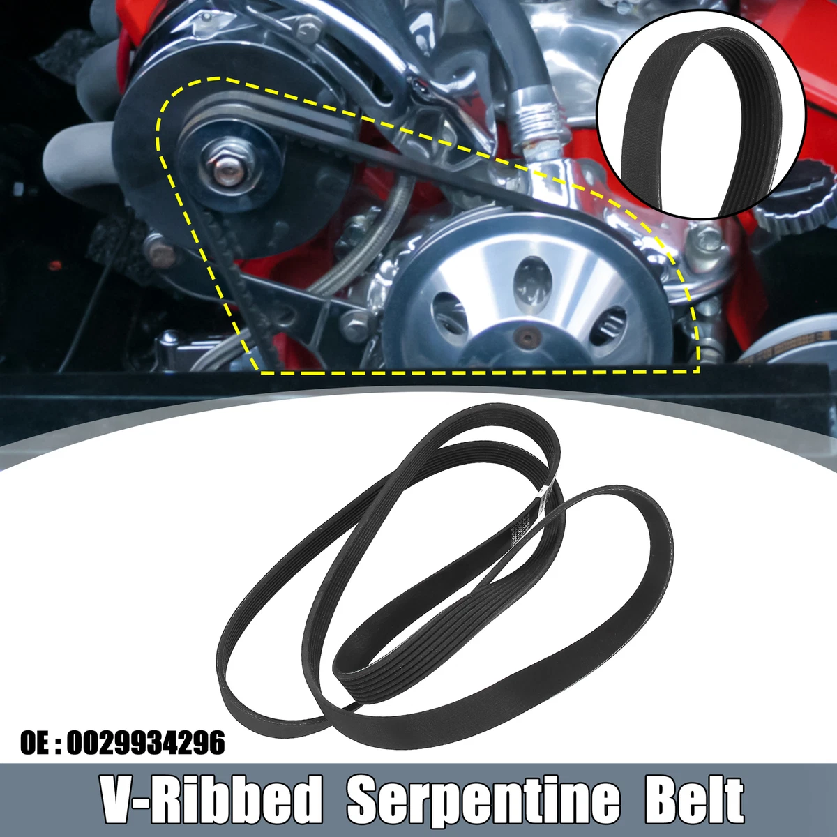 Rubber V Ribbed Serpentine Belt 7PK2035 0029934296 fit for Mercedes Benz GL350