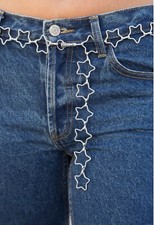 Brandy Melville Silver Star Chain Belt