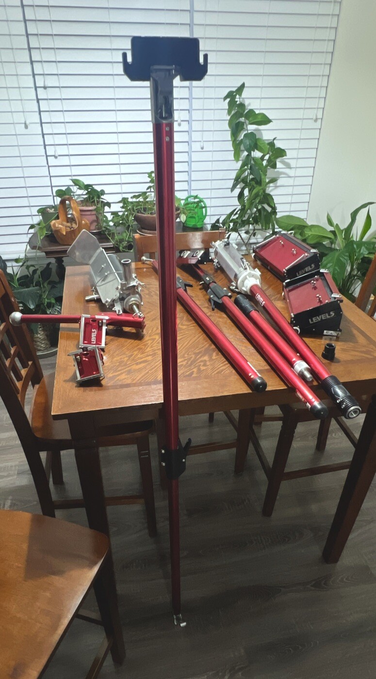 LEVEL 5 drywall tools set used W/ Flat Boxes, Minishot, Angle Heads