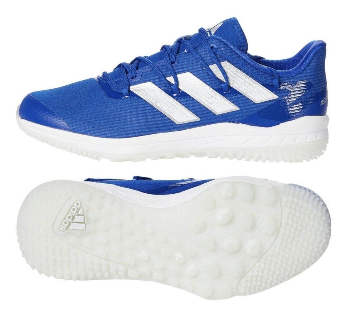 NEW Adidas Adizero Afterburner 8 Baseball Turf Shoes, Blue/White