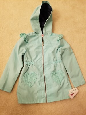 Flapdoodles Girls light coat with a hood, underlined, zipper from up to down new