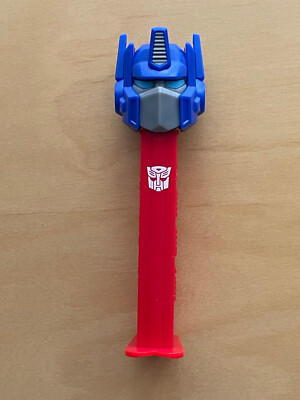   PEZ - Spender mit Fuß / Optimus Prime / Transformers / blau rot / leer  