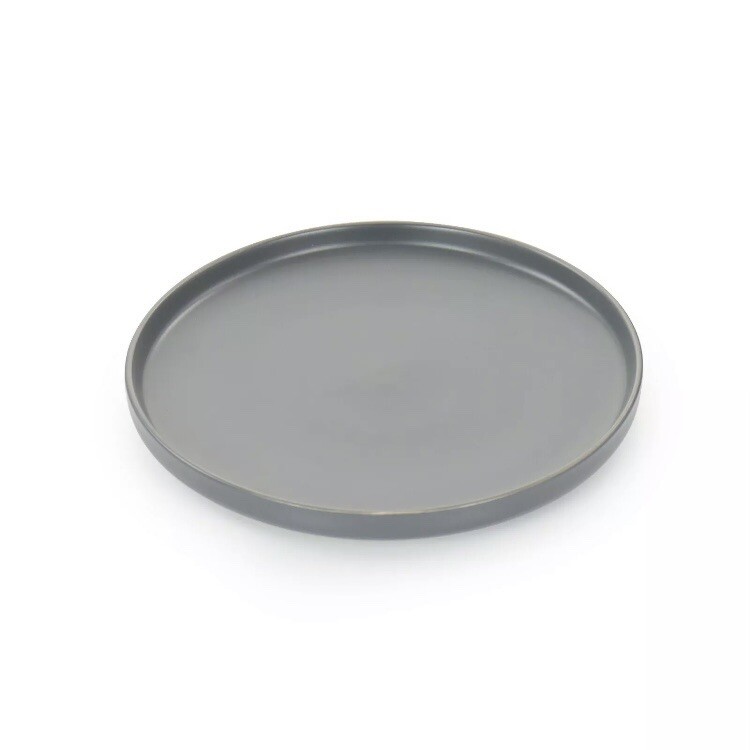 Elama Luxmatte Dark Grey Matte 20 Piece Round Stoneware Dinnerware Dish