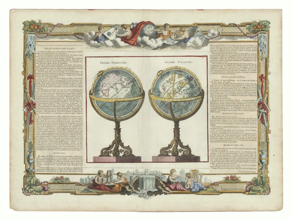 Antique Map "Globe Terrestre [and] Globe Celeste" Brion de la Tour, 1761 - Image 2 of 4