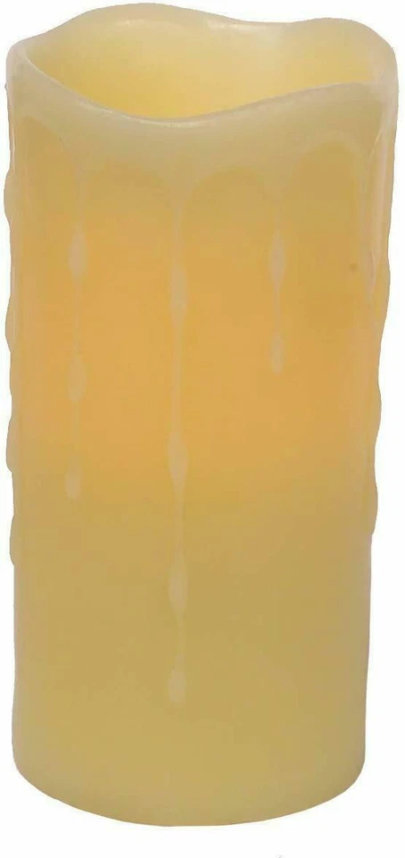 DOS Melrose Decoración del Hogar 8" Cera Goteo Pilar Luz LED Parpadeante Vela Foto 2 de 3