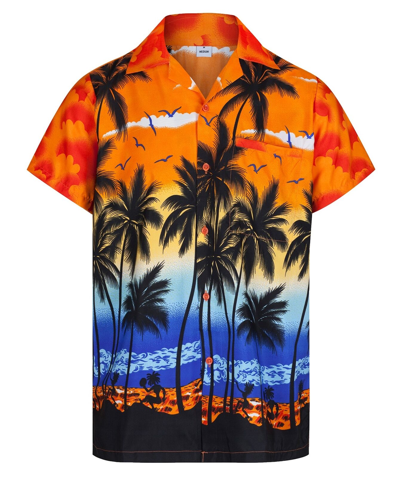 MENS HAWAIIAN SHIRT STAG PALM TREE ALOHA HOLIDAY BEACH SUMMER FANCY ...