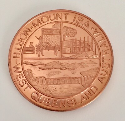 Mt Isa City Tourist Dollar. 45g x 47mm Diameter In Clear Case