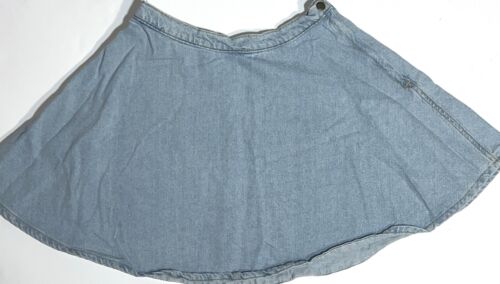 American Apparel Denim Jean Light Blue Wash A-line Circle Short Mini Skirt L