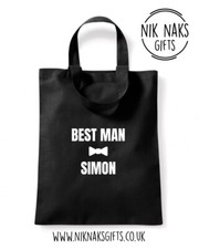Personalised 'Best Man' with a Name -  Wedding Gift Tote Bag