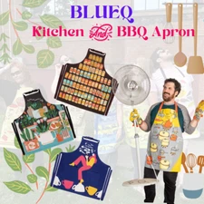 BlueQ Funny Cooking and BBQ Apron | Unisex | 2 Pockets | 100% Cotton