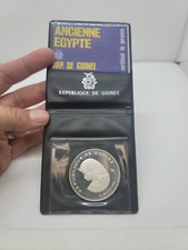 1970 Guinea 500 Francs Cleopatre Ancienne Egypte X Anniversary .999 Silver