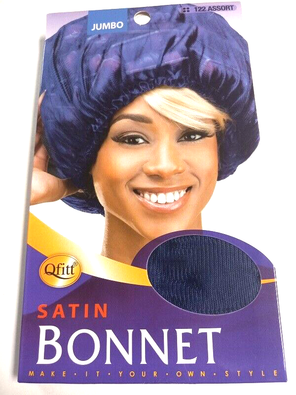 QFITT Satin Bonnet- #122 DARK BLUE- JUMBO Fast Shipping