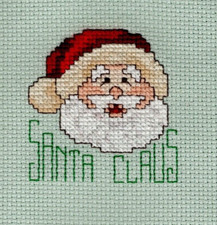 SANTA CLAUS-Finished Cross Stitch make an Ornament