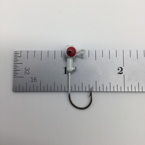 Eagle Claw 25cnt. 1/16oz White Ball Head Jigs WBHX116-1 - Picture 3 of 10