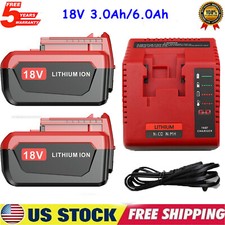 1/2 x 18 Volt 6.0Ah/3.0Ah Lithium Battery for Porter Cable PC18BLX PC18BL Tools