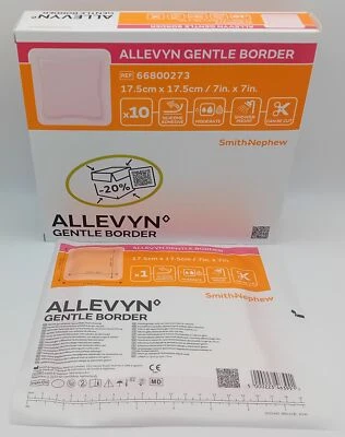 SMITH&NEPHEW Allevyn Gentle Border 17.5cm x 17.5cm - Box of 10