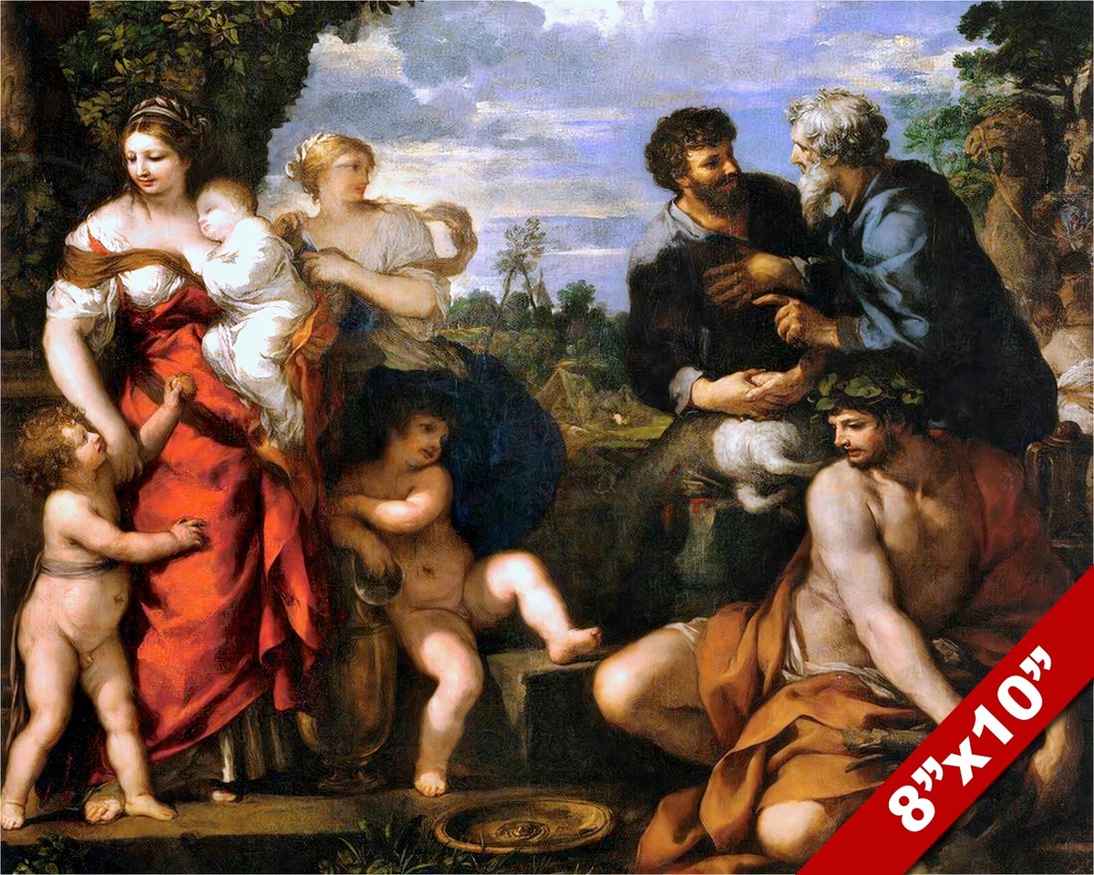 ALLIANCE OF PATRIARCH JACOB & LABAN PAINTING GENESIS BIBLE ART REAL CANVAS  PRINT | eBay