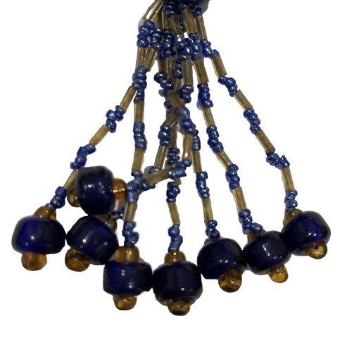 Vintage 1990’s Christmas Beaded Ornaments Blue Green Gold - Picture 4 of 4