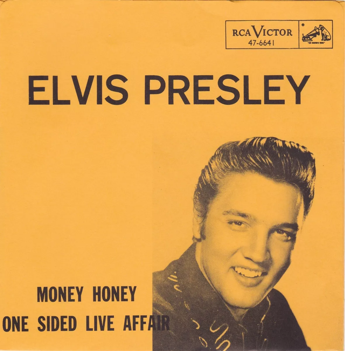 Elvis Presley "Money Honey" & "One Sided Love Affair" RCA 6641  Record/Custom PS | eBay