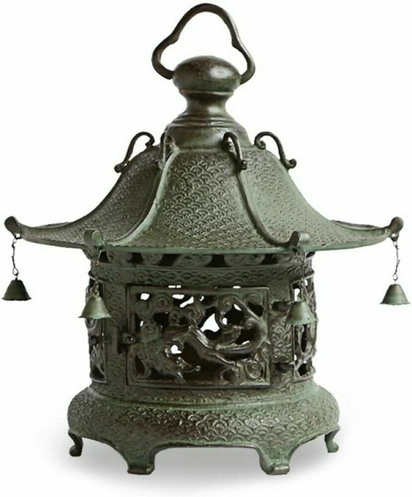Toro Japanese Bronze Hanging Lantern Takaoka Craft Maru Ryu Dragon