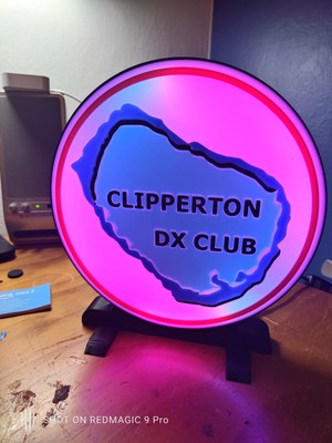 Logo Light Box 3D Printed USB LED HamRadio CLIPPERTON