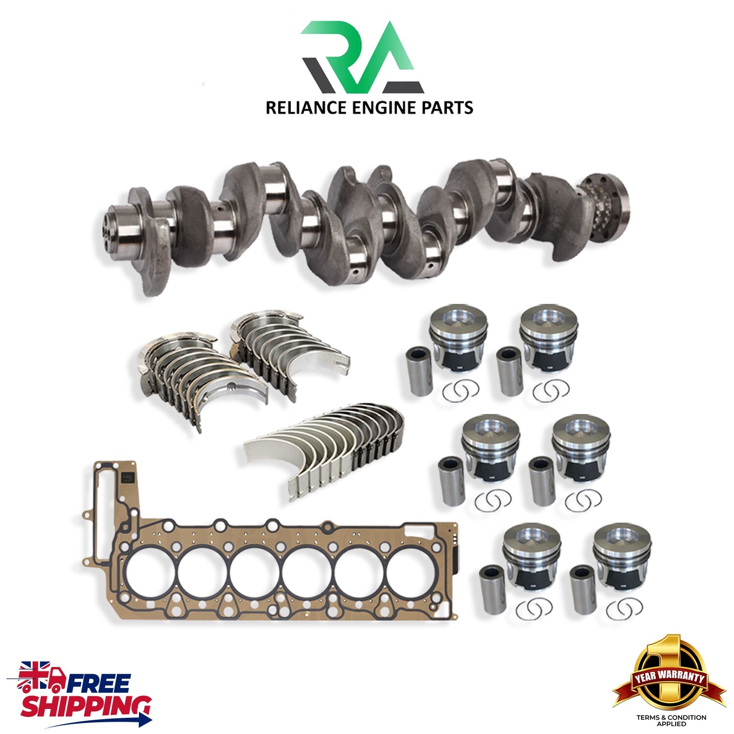 BMW N57 N57D30 CRANKSHAFT WITH ENGINE REBUILD KIT 3.0 DIESEL TOURING