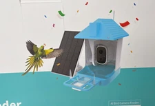 Smart Bird Feeder with Camera, 5200mAh Battery with Solar Panel, 2K Live View...