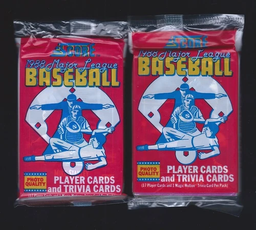 (2) 1988 SCORE baseball wax packs - Fresh from box