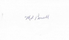 SIGNED 3x5 INDEX CARD OF MEL PARNELL (DECEASED 2012)! GREAT AUTOGRAPH!