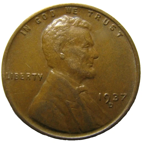 1937-D Lincoln Wheat Cent (G-F) Good to Fine Circulated 1c Copper Penny