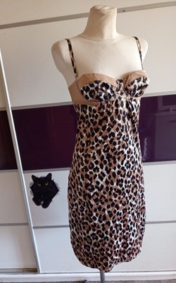 Rare Dolce & Gabbana Leopard Print Dress Y2K Archival Made in Italy Size L