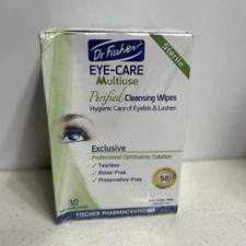 Dr. Fischer Eyelid Wipes Purified Non-Irritating 30 Count NEW
