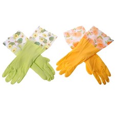 2 Pairs Dish Washing Gloves Waterproof Winter Cleaning Women Hand Laundry
