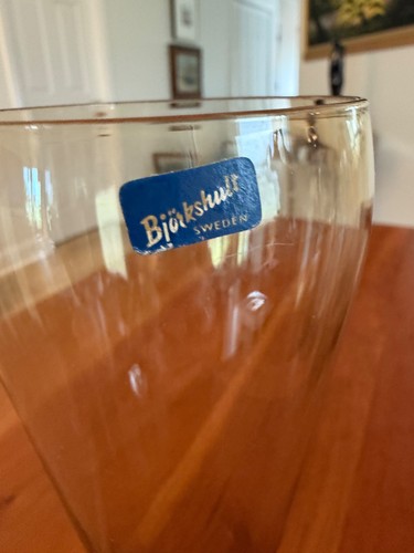 Six Björkshult Sweden Amber Tulip Pilsner Glasses MCM Barware Original Stickers - Picture 5 of 8
