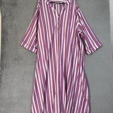 Anthony Richards Kaftan Mumu House Dress Pink Lavender Stripe Womens Plus 4X