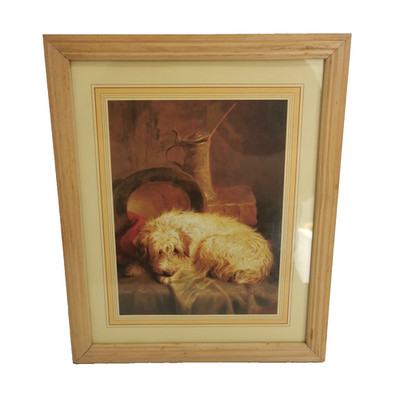 Terrier Druck John Fitz Marshall gerahmt klein Vintage Landhausstil Hund